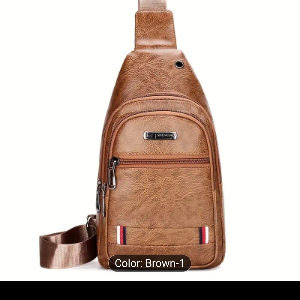 SHEIN Brown Belt Bag with Adjustable Strap and Metal Accents